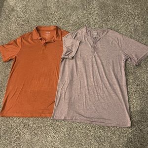 01.Algo Performance Large Short Sleeve Polo & Shirt Super Soft Great Stretch EUC